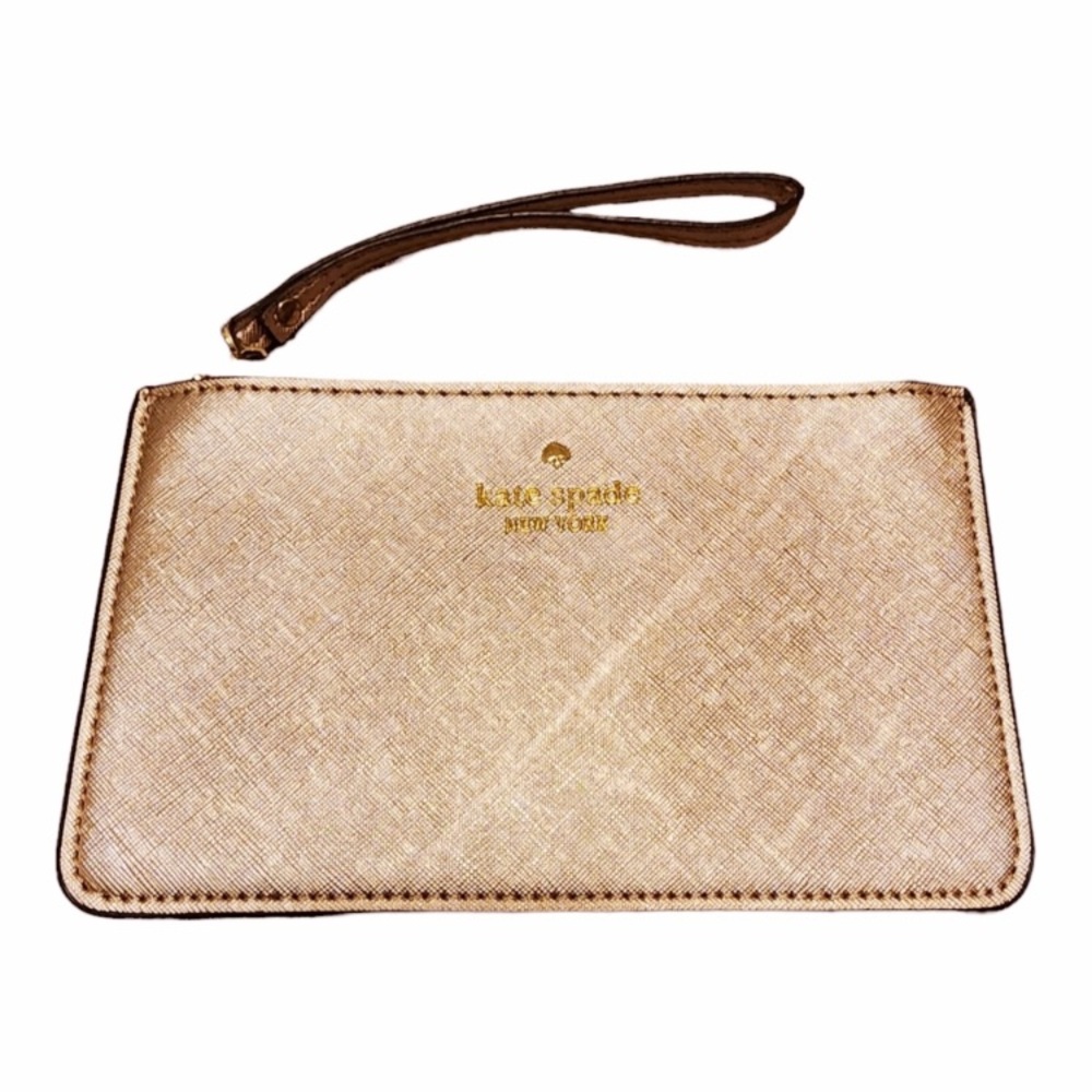 Kate Spade Large Metallic Pink Wristlet NEW WITHOUT TAGS - Picture 2 of 6